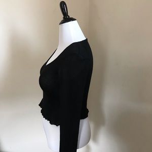 Urban outfitters crop black layering top.